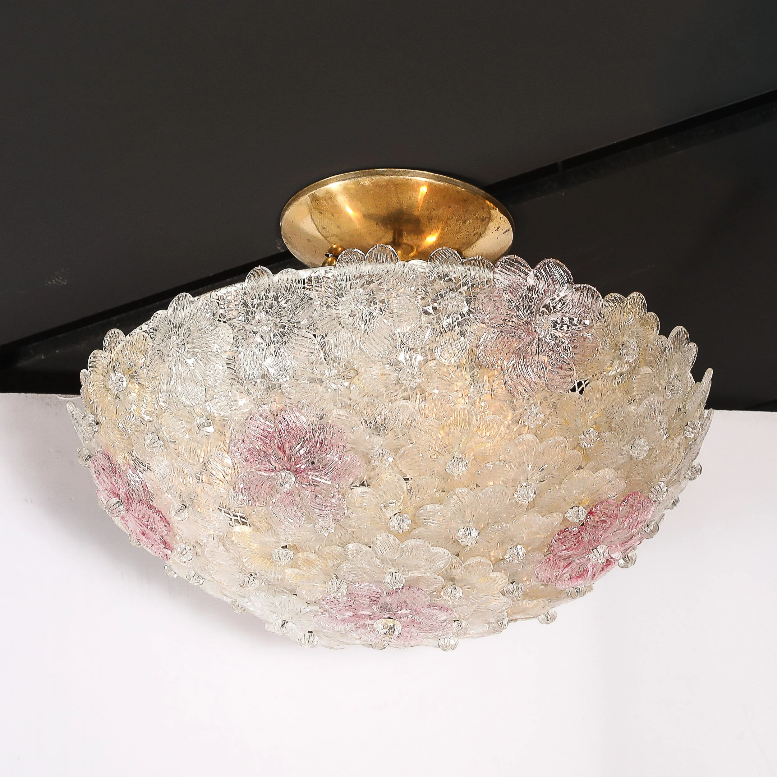 Mid-Century Hand-Blown Murano Glass Six Arm Chandelier by Barovier